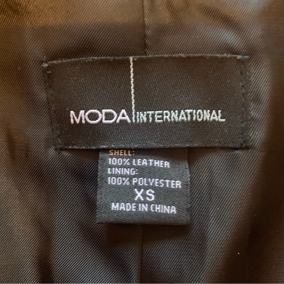 Moda International Genuine Leather Jacket - Size XS - Picture 6 of 8